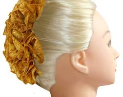 Tie Dye Banana Hair Clip Bow: Women's Fabric Comb