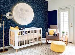 Move Over Blue And Pink Yellow Nursery Ideas Are Oh So On Trend Hunker Space Themed Nursery Yellow Nursery Blue Nursery
