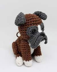 Crochet Pattern Keychain Cute Boxer Crochet Your Own Etsy Crochet Dog Patterns Crochet Amigurumi Free Crochet Horse