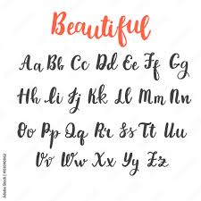 These exercises support letter recognition through reading and writing uppercase letters. Hand Draw Alphabet Uppercase And Lowercase Letters Calligraphy Font Hand Lettering Stock Vector Adobe Stock