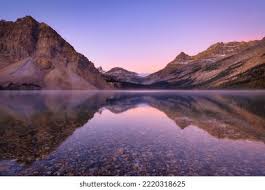 Bow Lake Mountain Landscape Dawn Lake Stock Photo 2220318625