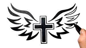 Thanks for watching our channel. How To Draw A Cross With Wings Simple And Easy Youtube