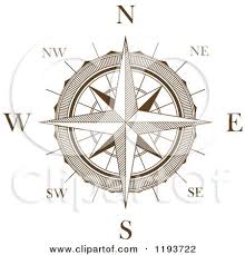 Black And White Compass Cartoon Clipart Of A Brown And White Compass Rose 3 Royalty Free Vector Free Vector Illustration Compass Rose Vector Free