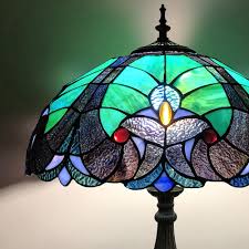 Stained glass lamp shades australia. Forest Tiffany Green Victorian Tiffany Stained Glass Floor Lamp Reviews Temple Webster