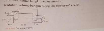 Soal volume bangun ruang tak beraturan kelas 5. Bu Tallian Tersebut 3 Tentukan Volume Bangun Ruang Tak Beraturan Berikut 4 Cm3 Cm13 Cm5 Cm2 Em3 Brainly Co Id