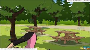 A Woman Doing The Plow Yoga Pose And Picnic Tables In A Park Background Picnic Table Background Picnic