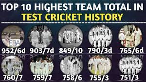 Sportcam is perfect to live stream matches and also embedding a scoreboard to your video stream. Top 10 Highest Team Total In Test Cricket History Highest Team Score In Test Inning By The Team Youtube