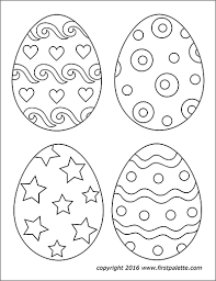 The template here presents a fun and pretty picture with its flock of big bright flowers, stars and other cute patterns. Easter Eggs Free Printable Templates Coloring Pages Firstpalette Com