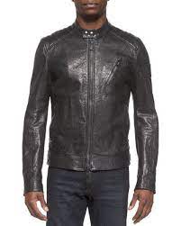 Belstaff Kirkham K Racer Leather Jacket Charcoal Leather Jacket Belstaff Jackets