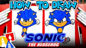 Draw the spikes on the back of sonic's head. How To Draw Sonic From Sonic The Hedgehog Movie Youtube