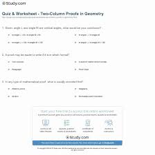 Geometric Proofs Worksheet With Answers Beautiful Quiz Worksheet Two Column Proofs In Geometry In 2020 Reading Worksheets Math Worksheet Subtraction Worksheets