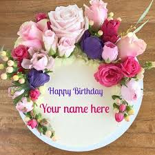 Happy Birthday Floral Art Creative Round Cake With Name Happy Birthday Cakes For Women Happy Birthday Cake Images Birthday Cake Writing Happy birthday cake images with name editor 4. happy birthday cake images