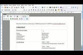Video Einen Vordruck Fur Den Lebenslauf In Openoffice Erstellen So Geht S