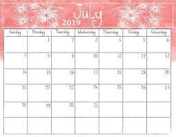 Watercolor July 2019 Calendar Printable Calendar July July Calendar June 2019 Calendar
