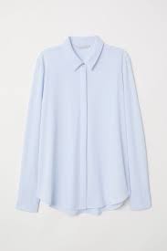 Long Sleeved Blouse Light Blue Ladies H M Us 5 In 2020 Long Sleeve Blouse Light Blue Blouse Women Office Blouse