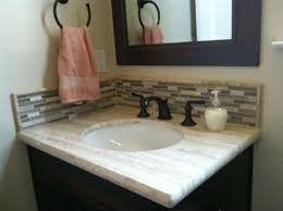 Design Solutions For Granite Countertops And Tile Vanity Backsplash Stone Bathroom Backsplash Bathroom Sink