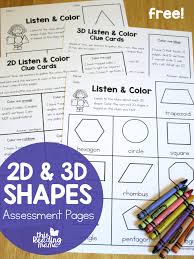Part coloring page, part shape recognition extravaganza, this adorable teddy bear is more than just cute! 2d And 3d Shapes Assessment Pages This Reading Mama