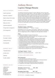 Logistics Manager Cv Template Example Job Description Supply Chain Manager Delivery Of Goods C