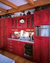 Red Kitchen Design Ideas Pictures Remodel And Decor Red Kitchen Cabinets Red Country Kitchens White Farmhouse Kitchens