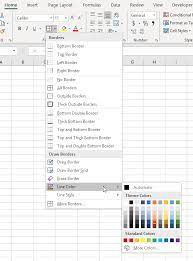 Don't confuse the borders that you add to accent a particular cell selection with the gridlines normally used to define cell borders in the worksheet — borders that you add are printed whether or not you print the worksheet gridlines. Changing The Color Of A Cell Border Microsoft Excel