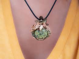 Black onyx heart pendant with moonstone in sterling silver