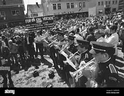 Kvinesdal July 19, 1969. Demonstration train against porn. 