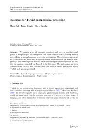 Pdf Resources For Turkish Morphological Processing
