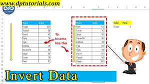 Excel Tricks How To Inverse The Data Range In Excel Turn Data Upside Down Dptutorials