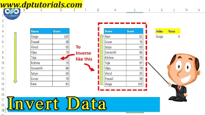 excel tricks how to inverse the data range in excel turn data upside down dptutorials