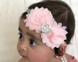 Handmade Pink Bow Baby Headband: Silver Diamante Crown