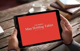 Most relevant best selling latest uploads. Free Man Holding Tablet Mockup Mockuptree