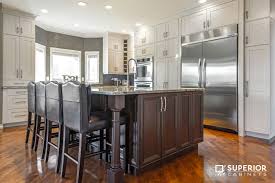 Woodland Kitchen Series Cabinets Mdf Meringue Finish Island Cabinets Maple Molasses Finish Counter Superior Cabinets Best Kitchen Designs Kitchen Photos