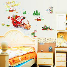 Santa Claus Ay767 Wall Paper Environmentally Friendly Pvc Transparent Acceptable Wall Stickers Cheap Home Decor Stores Home Decor Wall Stickers Living Room
