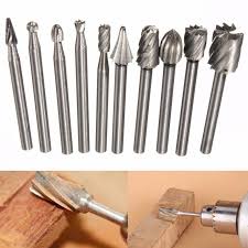 10 piece ensemble haute vitesse en acier fraise a bois foret ensemble de sculpture rapes pour dremel 1 8 pouc en 2020 outils sculpture bois dremel outils de menuiserie