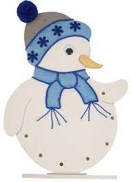 Festliche weihnachtsaufsteller aus holz mit der laubsäge bauen und lackieren. Kostenlose Anleitung Holzteil Schneemann Mit Lichterkette Basteln