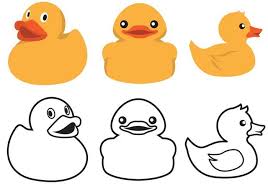 Rubber Duck Color And Outline Vector Duck Illustration Rubber Duck Duck Art