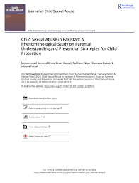 PDF) Child Sexual Abuse in Pakistan: A Phenomenological Study on Parental  Understanding and Prevention Strategies for Child Protection
