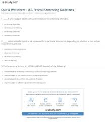 quiz worksheet u s federal sentencing guidelines