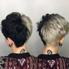 Half Black And Blonde Hair Men 15 Trendy Ideas For Back Of Pixie Haircut In 2020 Dyed Hair Men Short Hair Styles Hair Styles