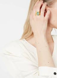 Bague ajustable recouverte d'or avec pierre ovale. Bague Large Martelee Pierre Ovale En Relief Sur Le Devant Hauteur 1 5 Cm Dore Amazonite L Atelier Des Dames Femme Place Des Tendances