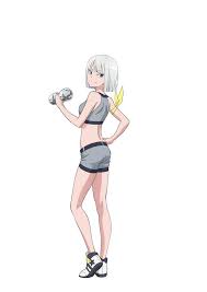 Despite her petite figure, she can lift the heaviest dumbbell with ease and do the more intense version of the side bend with it. Gina Void Va Nao Toyama From Anime Summer 2019 Anime Dumbbell Nan Kilo Moteru How Many Kilos Are The Dumbbells You Lif Anime Summer Anime Characters Anime