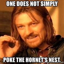 Abandoned hornet's nest found in a shed. One Does Not Simply Poke The Hornet S Nest One Does Not Simply Meme Generator