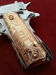 Black And Gold 1911 Grips Pin On Fd