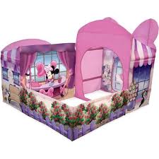 Play Tent House Tea Table Minnie Cottage Hut Disney Foldable Mesh Door Mesh Roof Disney Little Girl Toys Minnie Mouse Toys Minnie Mouse Bedroom