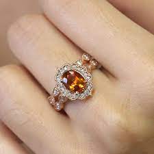 Genuine Citrine Floral Bridal Set 14k Solid Gold Authentic Etsy In 2021 Citrine Wedding Ring Citrine Ring Engagement Genuine Citrine