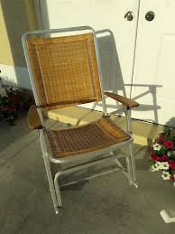 Vintage Wicker Folding Rocking Chair Aluminum Frame Mcm Home Garden Furniture Chairs Ebay Folding Rocking Chair Vintage Wicker Rocking Chair
