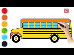 Learning Color With City Vehicle Drawing School Bus Nursery Rhymes Play For Kids Youtube Drawing School Preschool Transportation Crafts School Bus Drawing