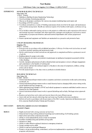 125 resume templates in word and pdf format. Building Technician Resume Samples Velvet Jobs