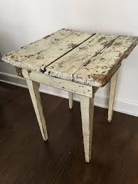 Vintage White Rustic Table Primitive Side Table Small Antique Side Table Shabby Chippy White Paint Farmhouse Table Rustic Cottage Decor Rustic Cottage Decor Farmhouse Chic Dining Room Rustic Table
