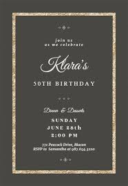 Illustrated twigs and leaves engagement party invitation. Elegant Gold Birthday Invitation Template Free Greetings Island